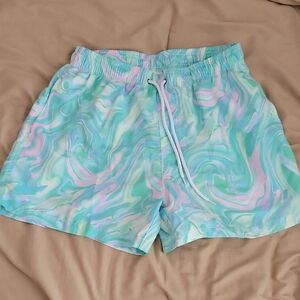 Pastel Swirl Mens Swim Shorts